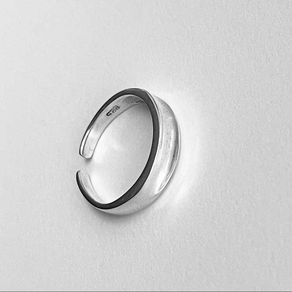 Sterling Silver Concave Toe Ring, Silver Ring, Bo… - image 7